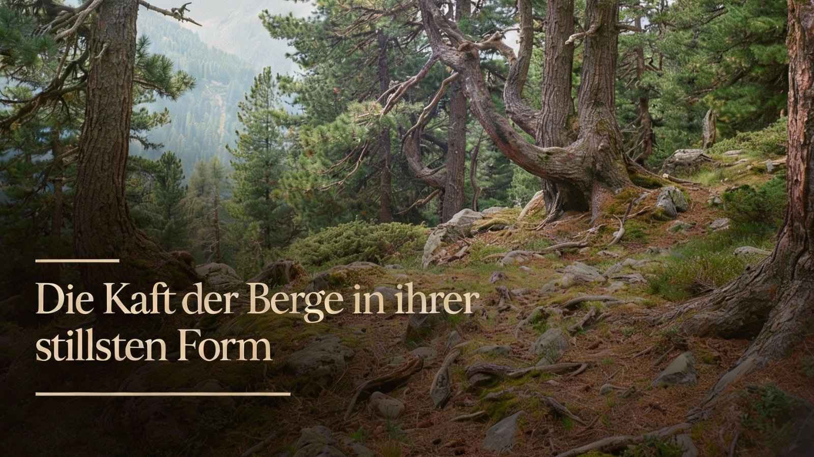 Bild Zirbenwald, pinus cembra für Blog mit Waldboden und Steinen der Unterschrift