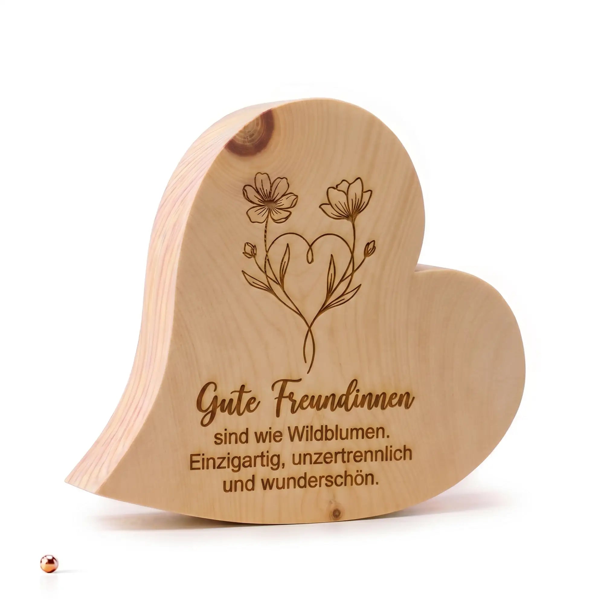 Zirbenherz aus Holz mit Freundinnen Gravur gute Freundinnen sind wie Wildblumen als Geschenk fuer Freundin oder Herzensmensch. Zirbenherz aus Holz mit Freundinnen Gravur gute Freundinnen sind wie Wildblumen als Geschenk fuer Freundin oder Herzensmensch.