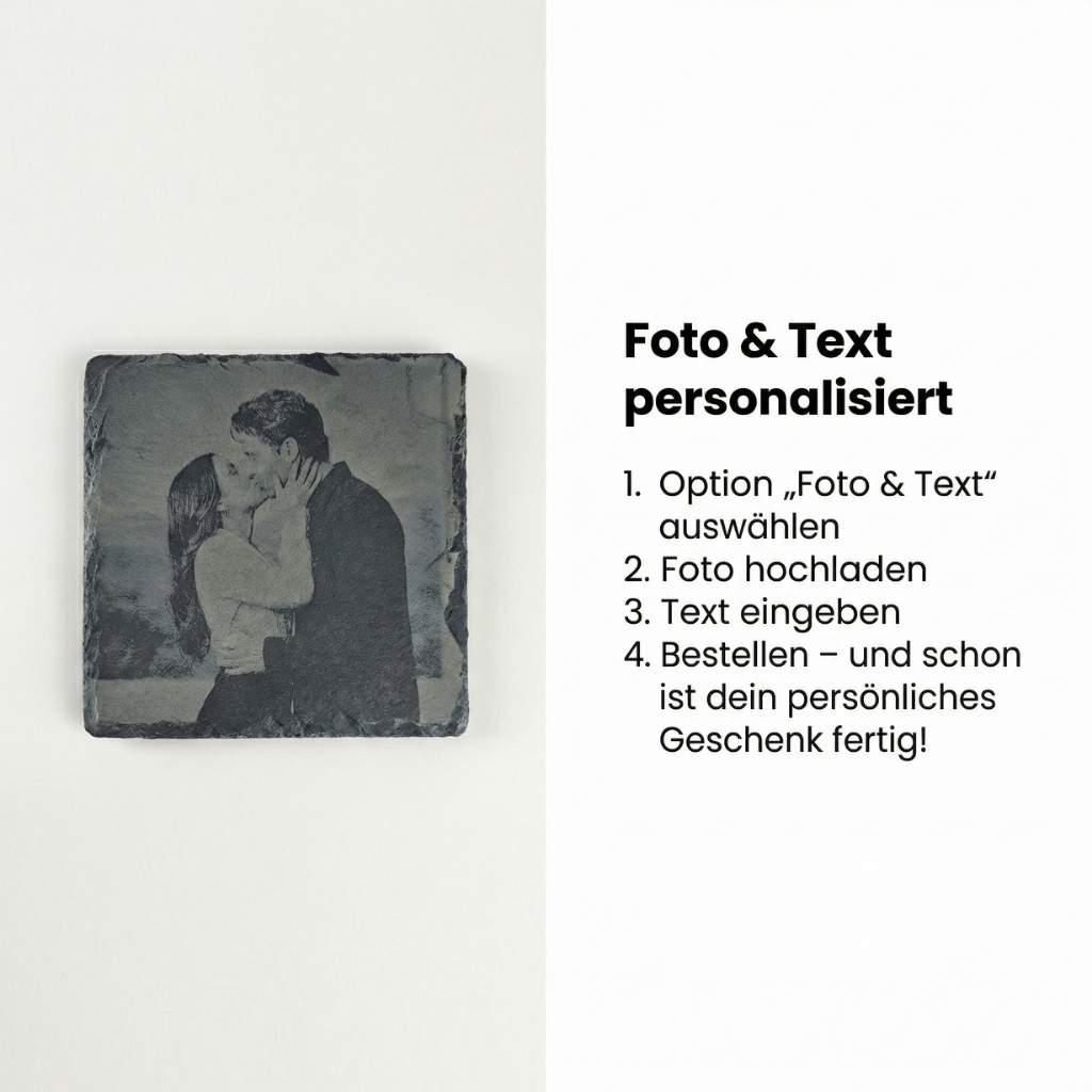 HerzZeit Schiefer-Untersetzer personalisierbar mit Paar-Sprüchen & Self-Care-Botschaften uvm.