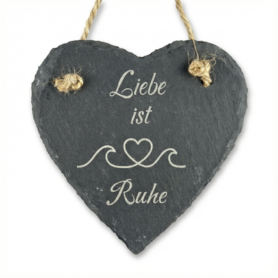 Herz aus Schiefer Schiefernherz Liebe ist Ruhe