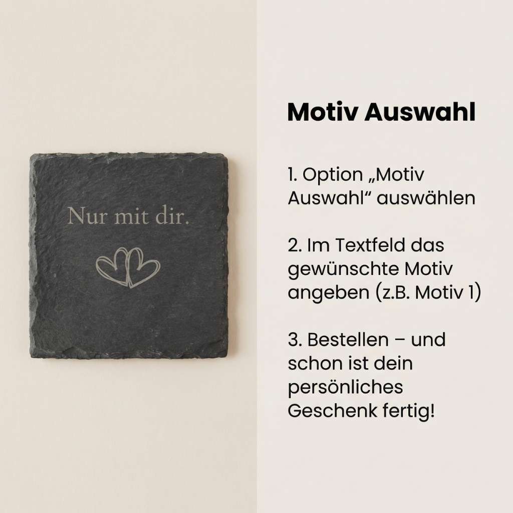 HerzZeit Schiefer-Untersetzer personalisierbar mit Paar-Sprüchen & Self-Care-Botschaften uvm.