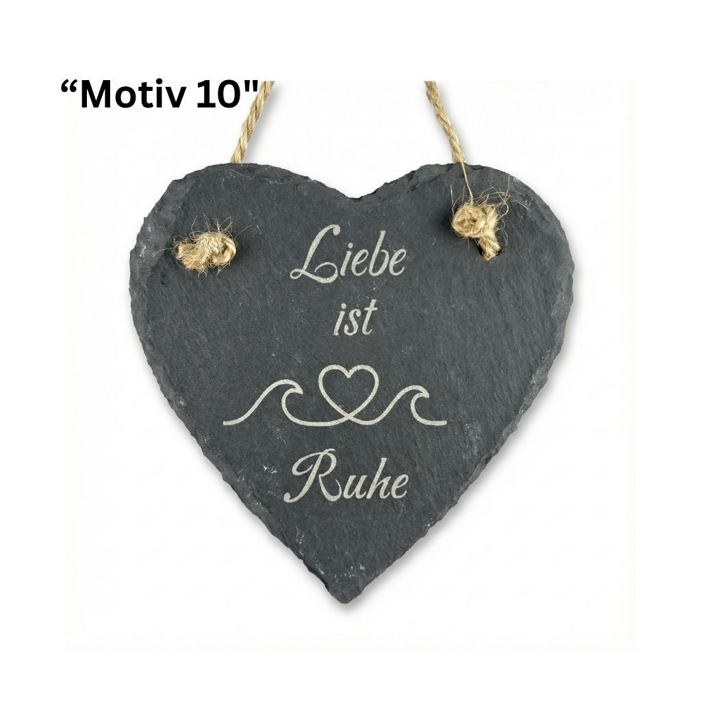 Schieferherz Paar Liebe ist Ruhe