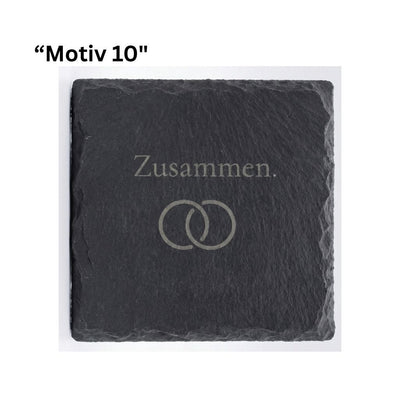 Zusammen Schiefer Untersetzer Valentinstag Ehe