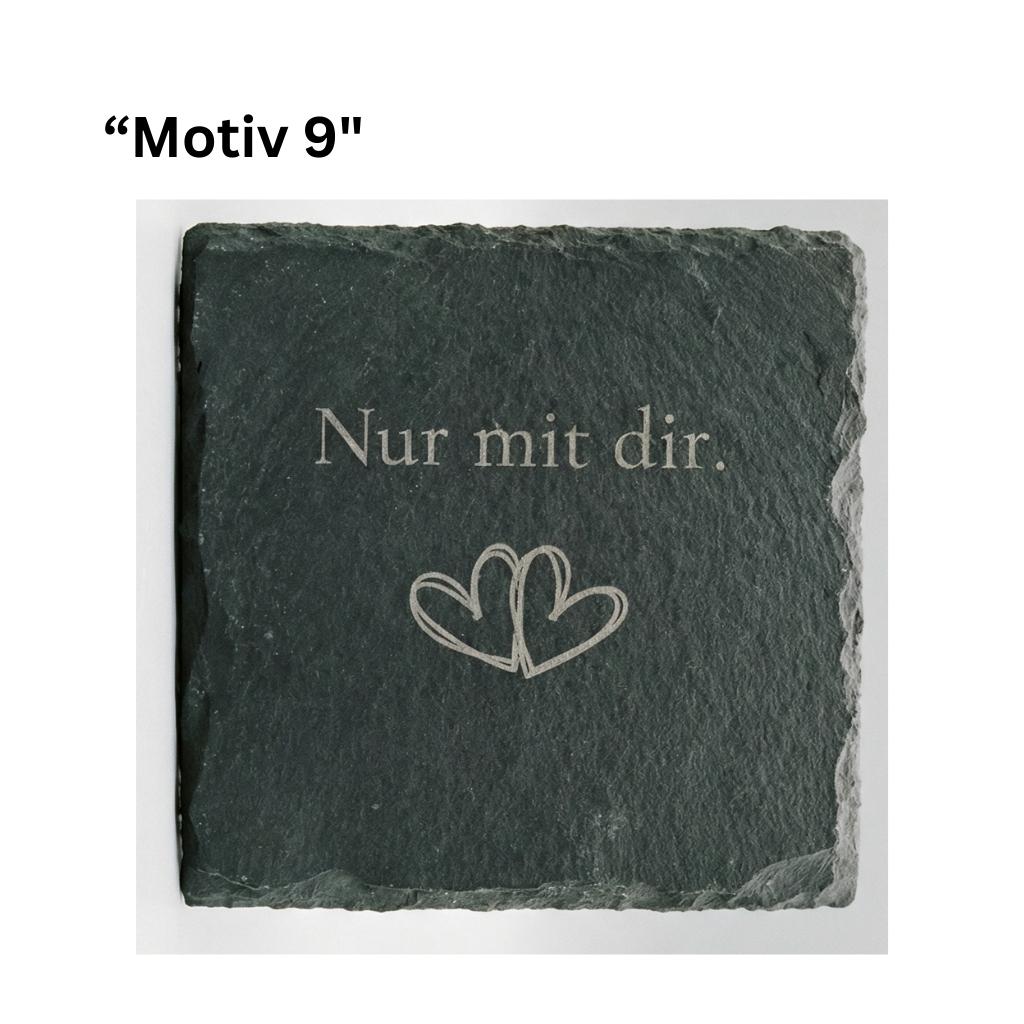 Untersetzer Schiefer Liebe Nur mit Dir