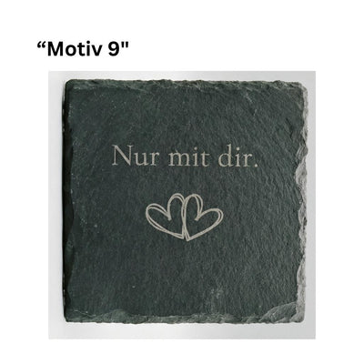 Untersetzer Schiefer Liebe Nur mit Dir