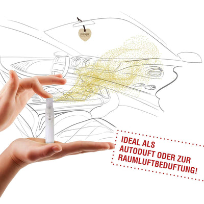 ZirbenHerz Anhänger als Autoduft am Rückspiegel, natürlicher Lufterfrischer aus Zirbenholz
