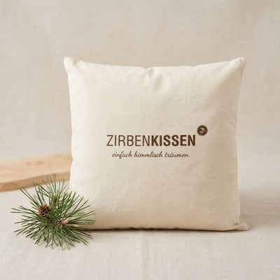 Zirbenprodukt ZirbenKissen 40x40cm “einfach himmlisch träumen” handgefertigt in Tirol mit leichter Deko aus ästen