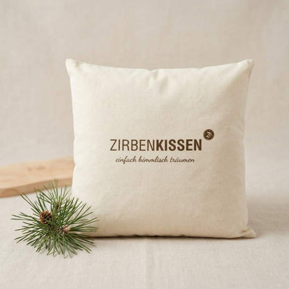 Zirbenprodukt ZirbenKissen 40x40cm “einfach himmlisch träumen” handgefertigt in Tirol mit leichter Deko aus ästen