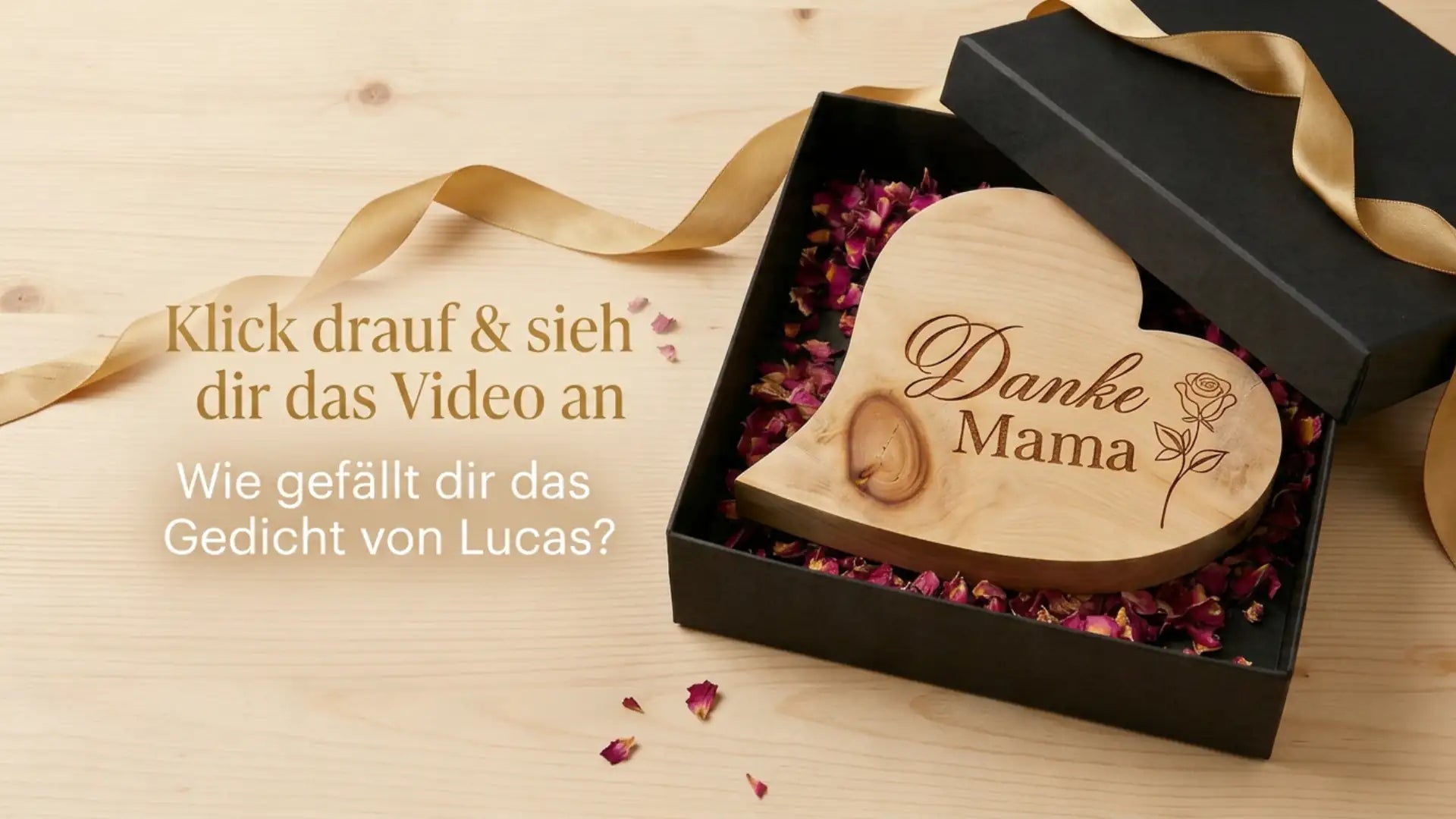 Video laden: Video: Ein herzliches Muttertags-Gedicht von Lucas – praesentiert mit der Zirbenherz-Kollektion aus Kitzbuehel.